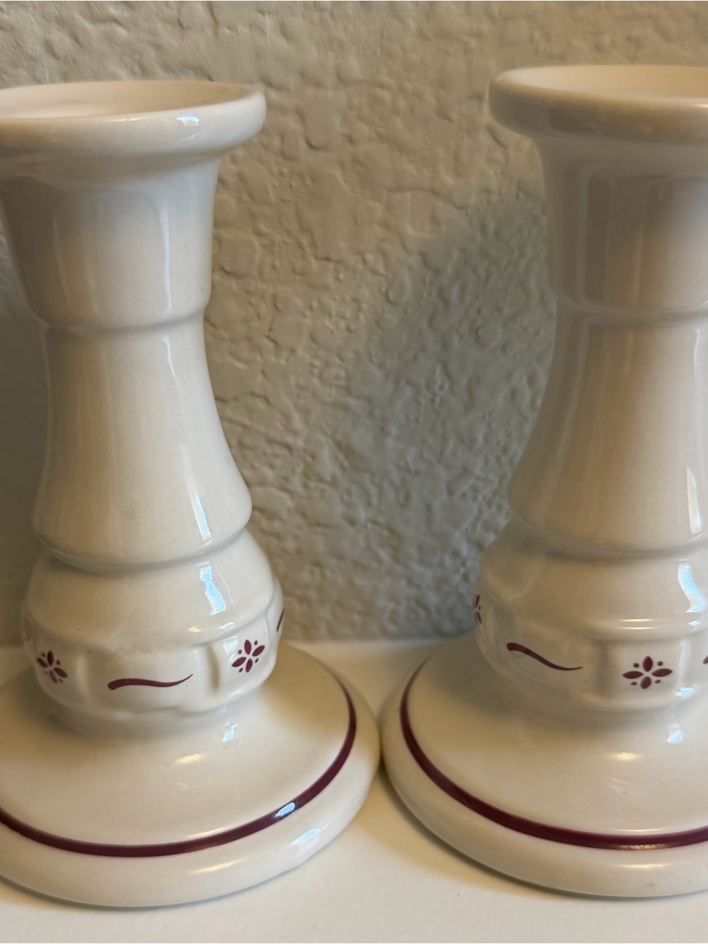 Vintage Longaberger Classic Ceramic Candle Holders